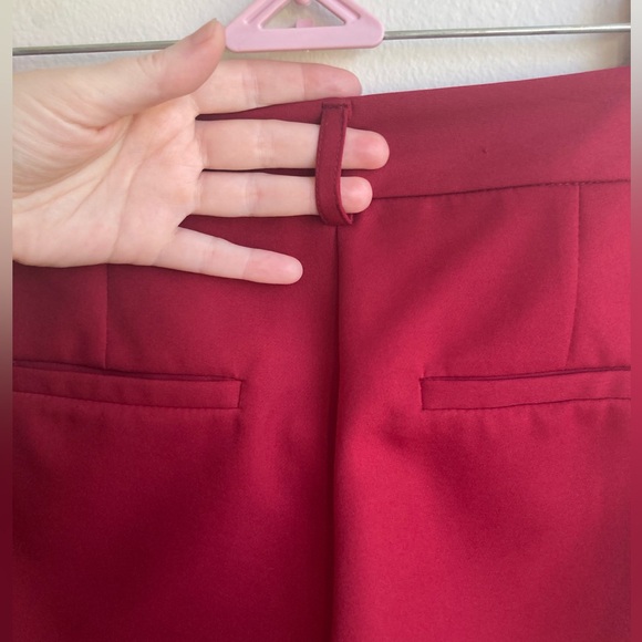 Cranberry Satin Dress Pants, Small - Picture 10 of 14